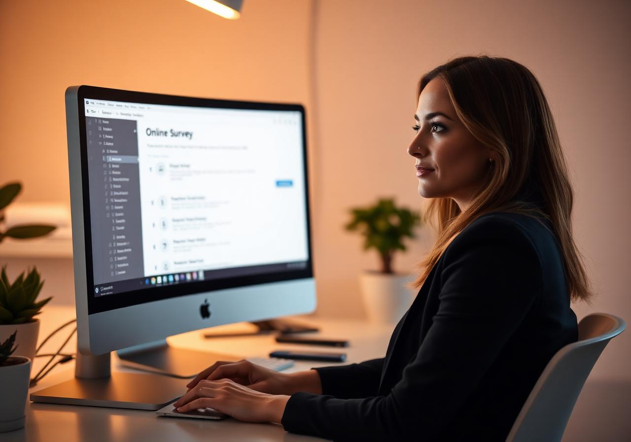 Member completing an online survey on VENTUREA SURVEY